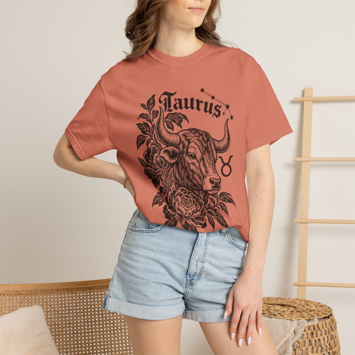 Taurus Zodiac T-Shirt — Floral Bull Astrology Tee