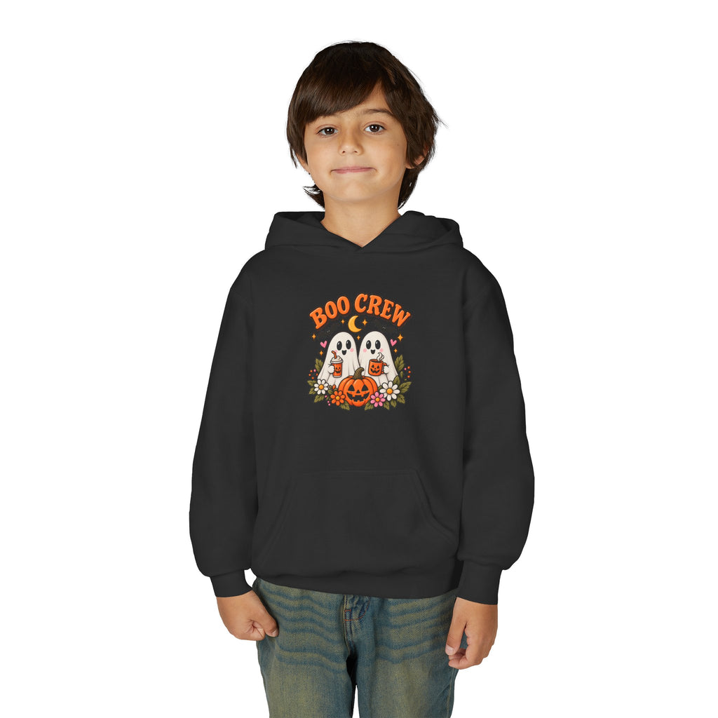 Youth 'Boo Crew' Halloween Hoodie — Cute Ghosts & Pumpkin Kids Sweatshirt