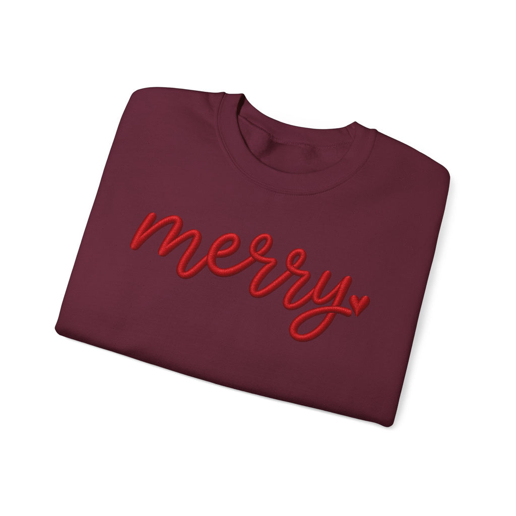 Merry Script Sweatshirt — Cozy Holiday Crewneck