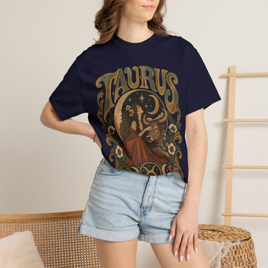 Taurus Zodiac T‑Shirt — Vintage Astrological Bull Graphic