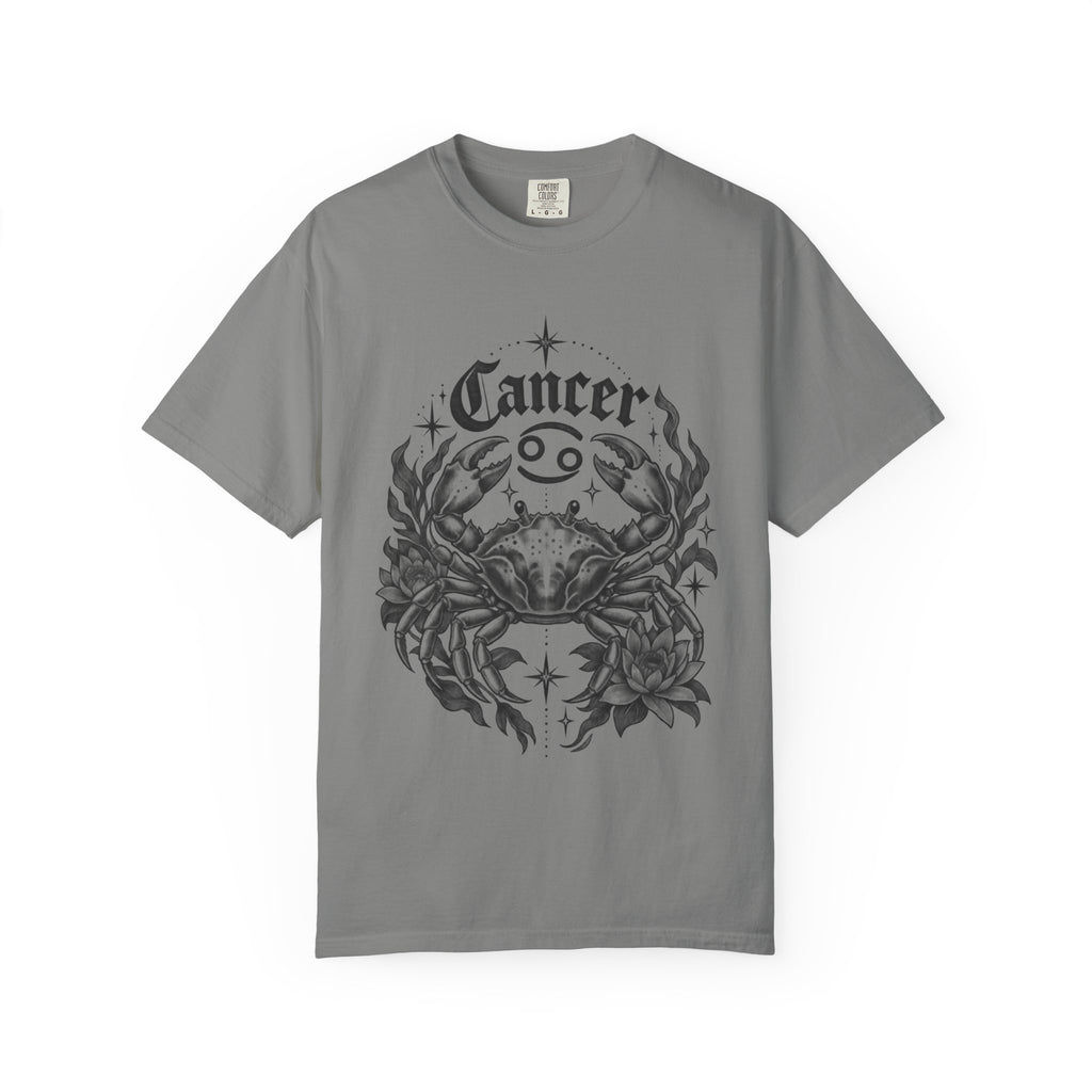 Cancer Zodiac T-Shirt — Floral Crab Astrology Tee