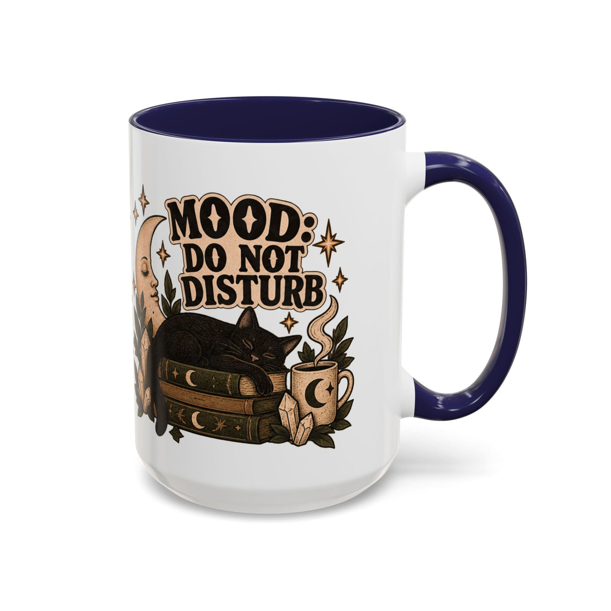 Mood: Do Not Disturb Mug — Sleepy Cat & Moon Ceramic Coffee Mug
