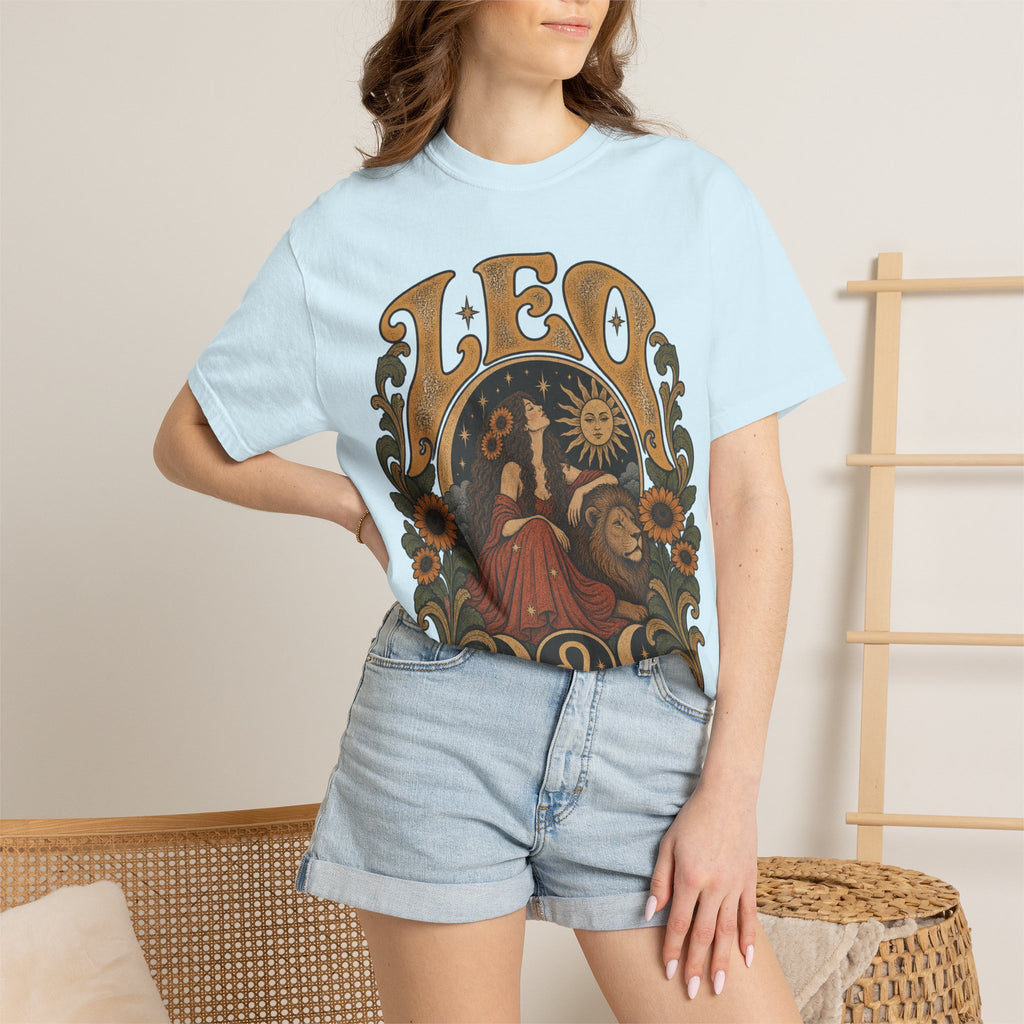 Leo Zodiac T-Shirt — Vintage Astrology Lion Graphic