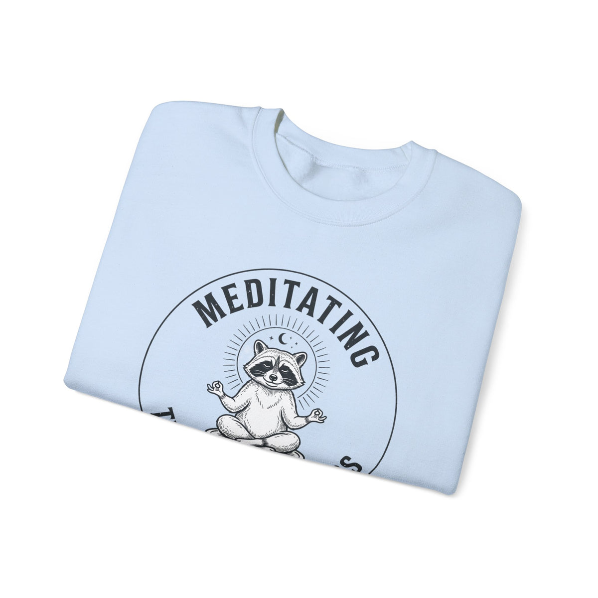 Meditating Raccoon Sweatshirt | Feral Raccoon Aesthetic, Celestial Wilderness