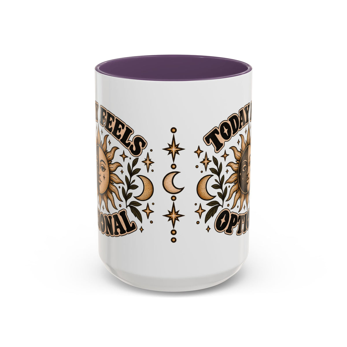 Today Feels Optional Mug — Vintage Sun & Moon Ceramic Coffee Mug
