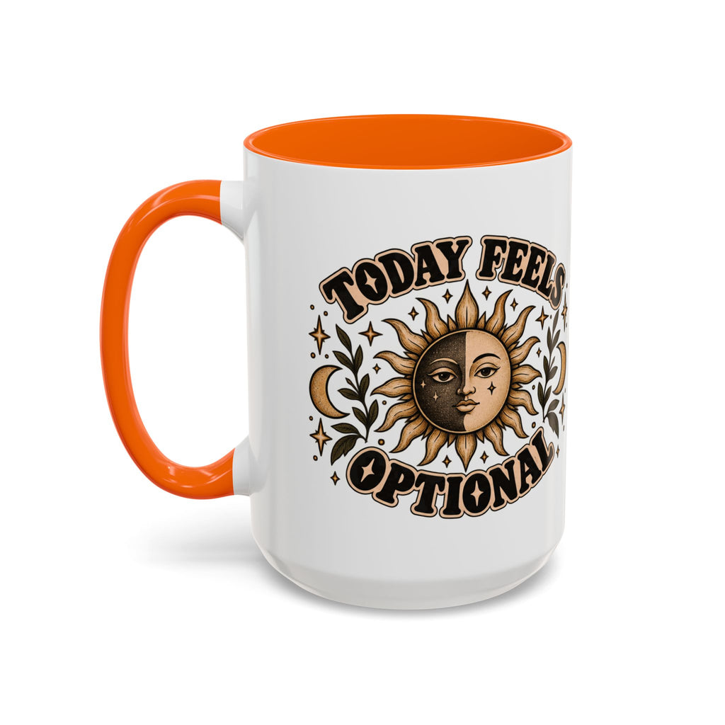 Today Feels Optional Mug — Vintage Sun & Moon Ceramic Coffee Mug