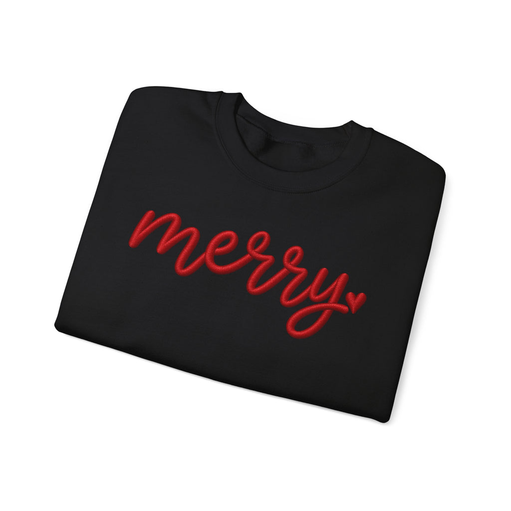 Merry Script Sweatshirt — Cozy Holiday Crewneck