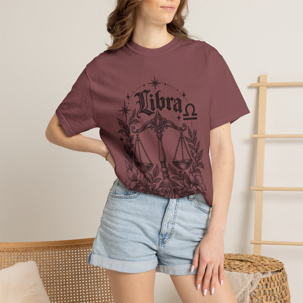 Libra Zodiac Scales T-Shirt — Astrological Sign Graphic Tee