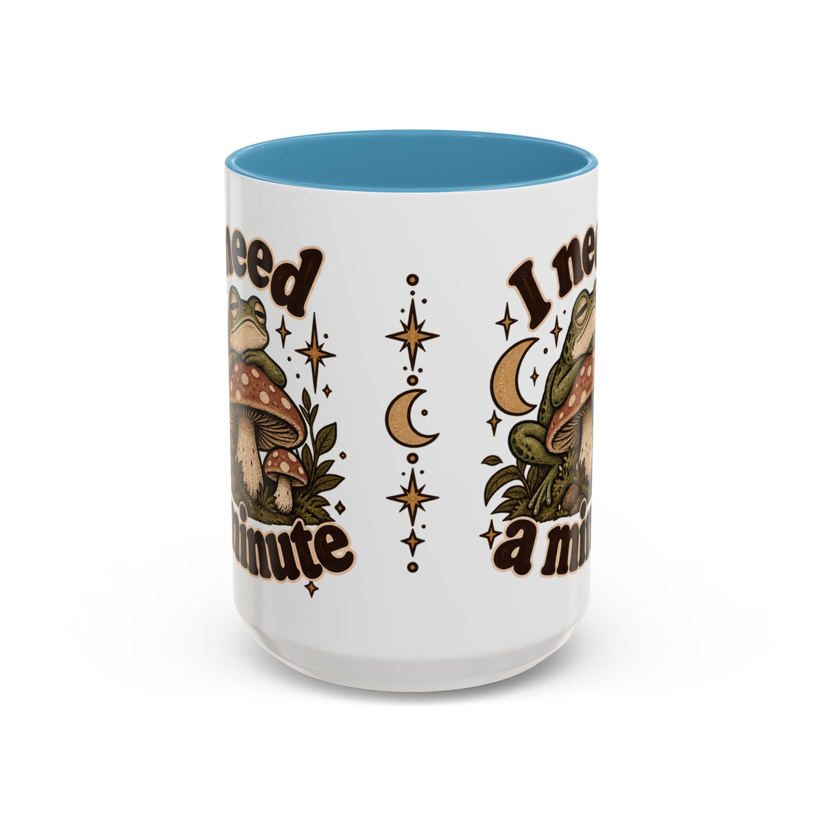I Need a Minute Mug — Cozy Frog & Mushroom Ceramic Coffee Mug