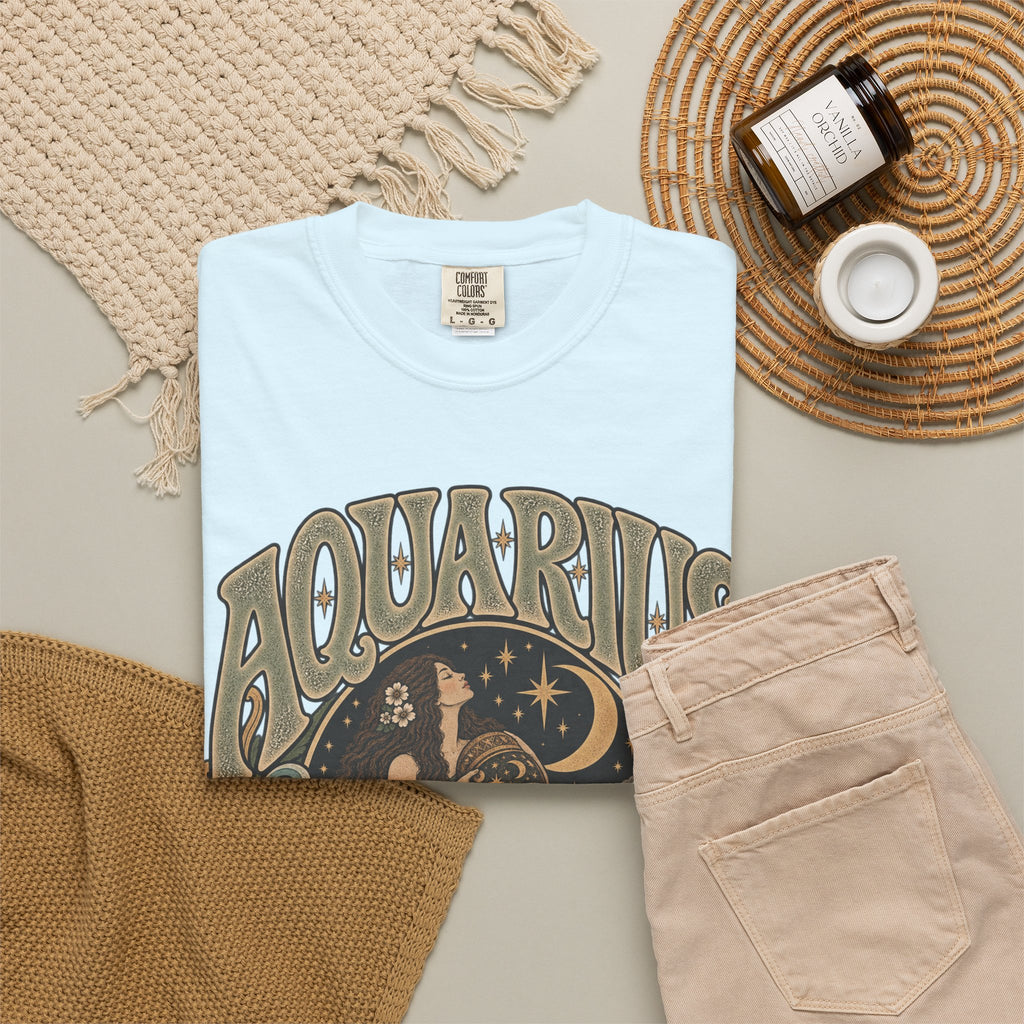 Aquarius Zodiac T-Shirt — Vintage Astrological Sign Tee