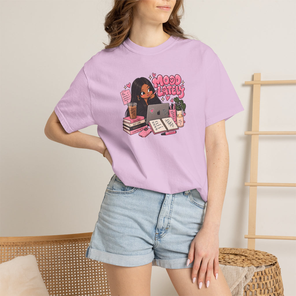 Mood Lately T-Shirt — Cute Study Girl Graphic Tee