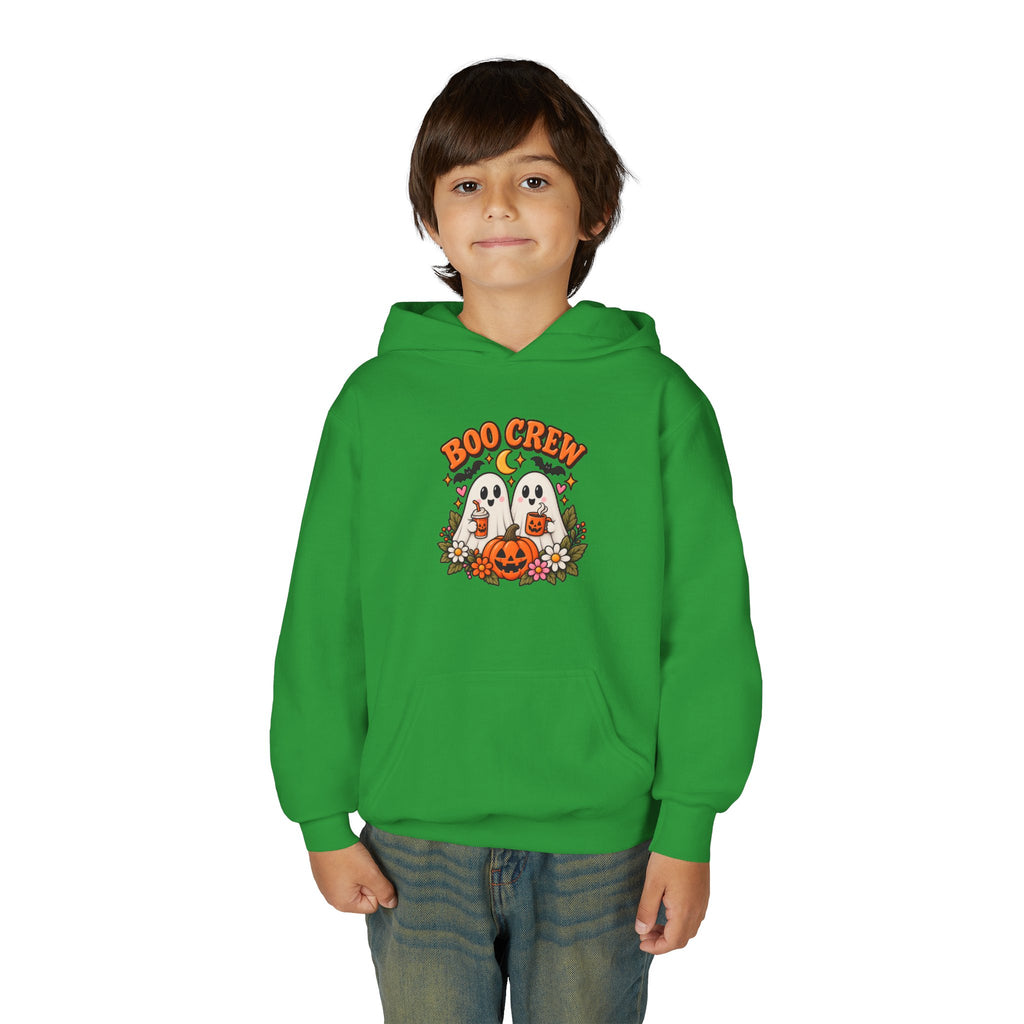 Youth 'Boo Crew' Halloween Hoodie — Cute Ghosts & Pumpkin Kids Sweatshirt