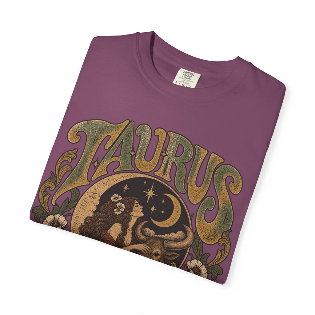 Taurus Zodiac T‑Shirt — Vintage Astrological Bull Graphic