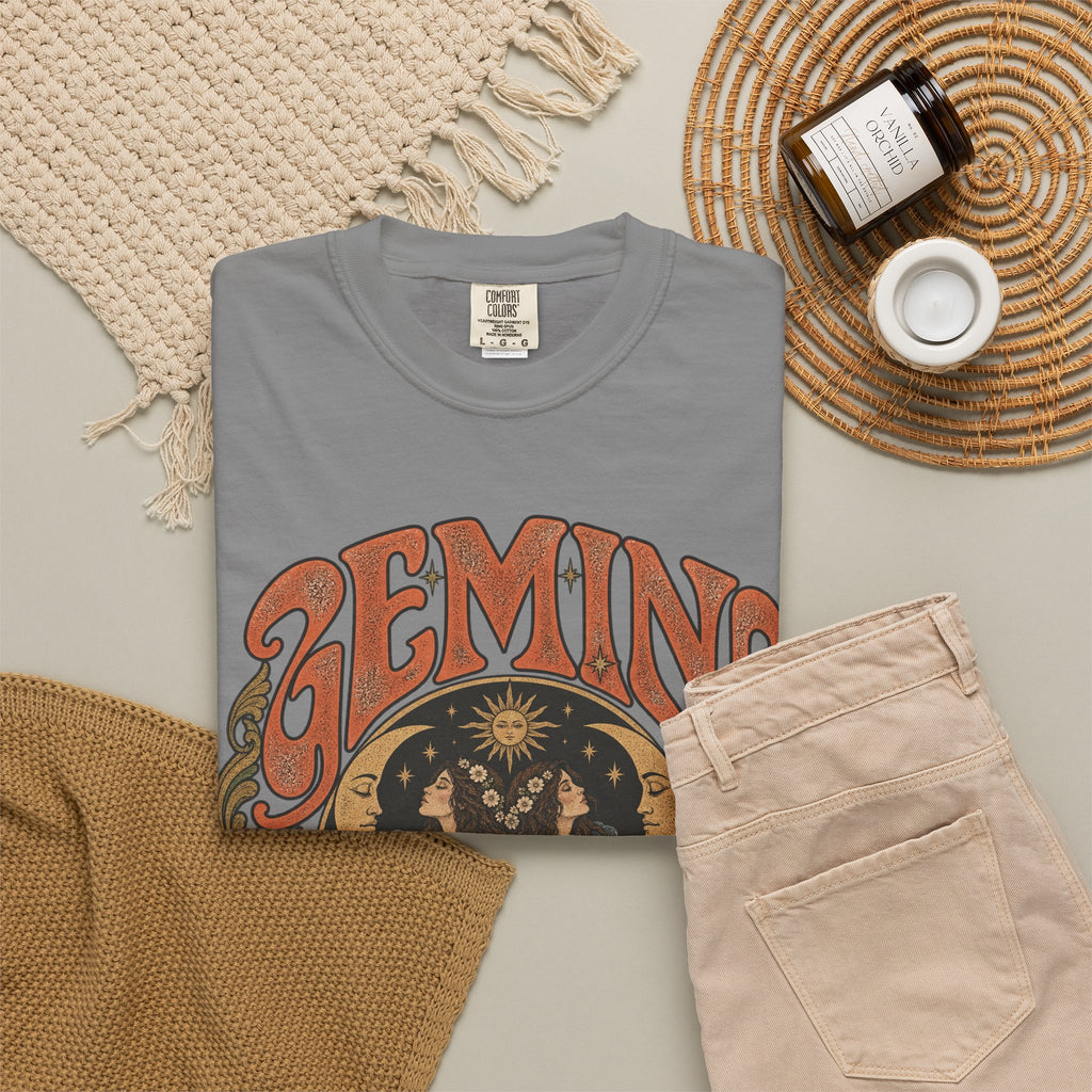 Gemini Zodiac T-Shirt — Vintage Astrological Graphic Tee