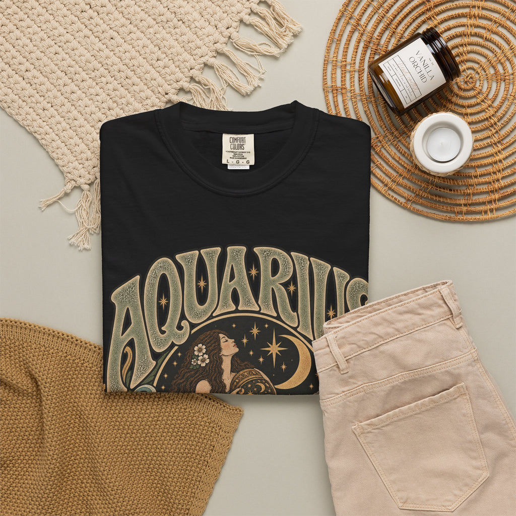 Aquarius Zodiac T-Shirt — Vintage Astrological Sign Tee