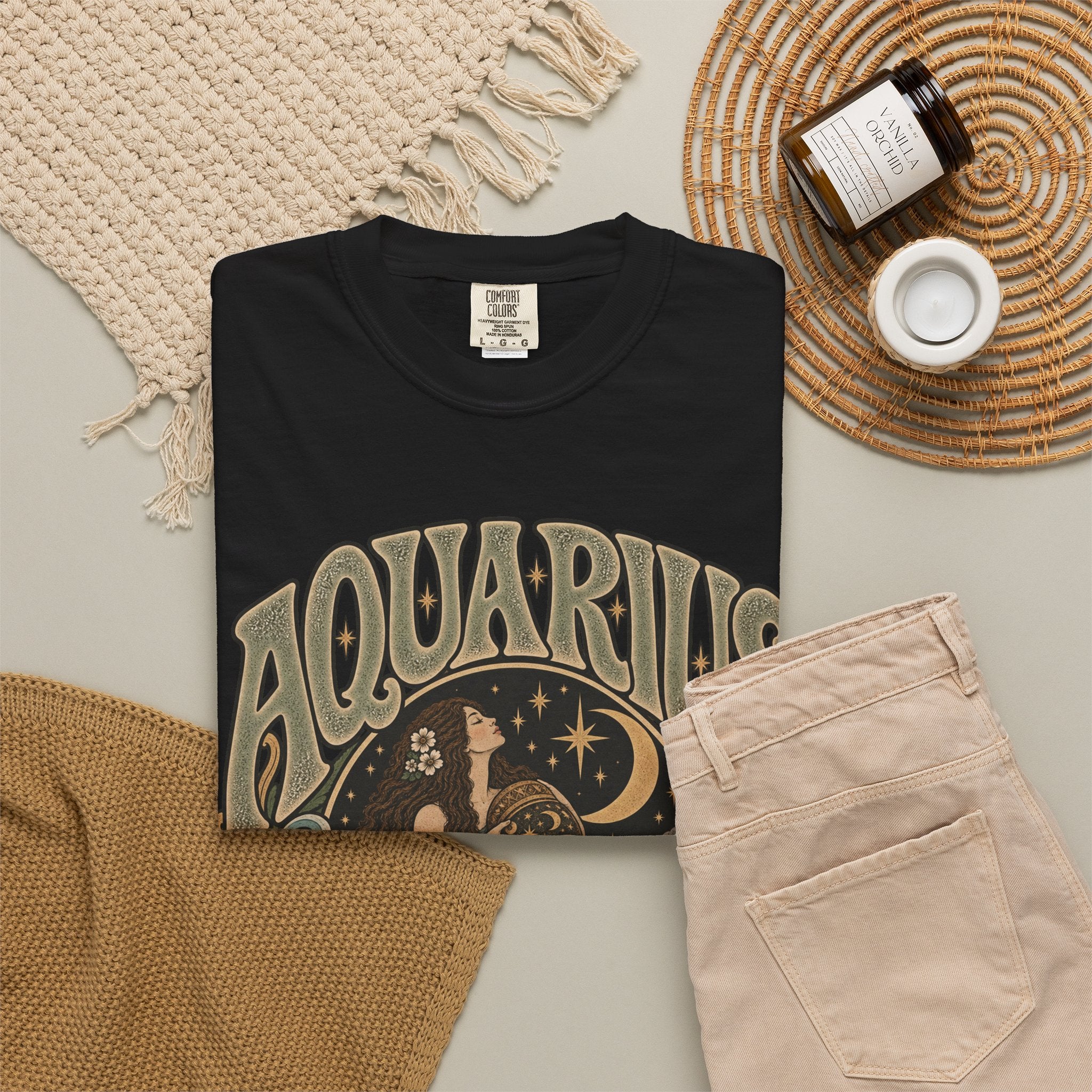 Aquarius Zodiac T-Shirt — Vintage Astrological Sign Tee