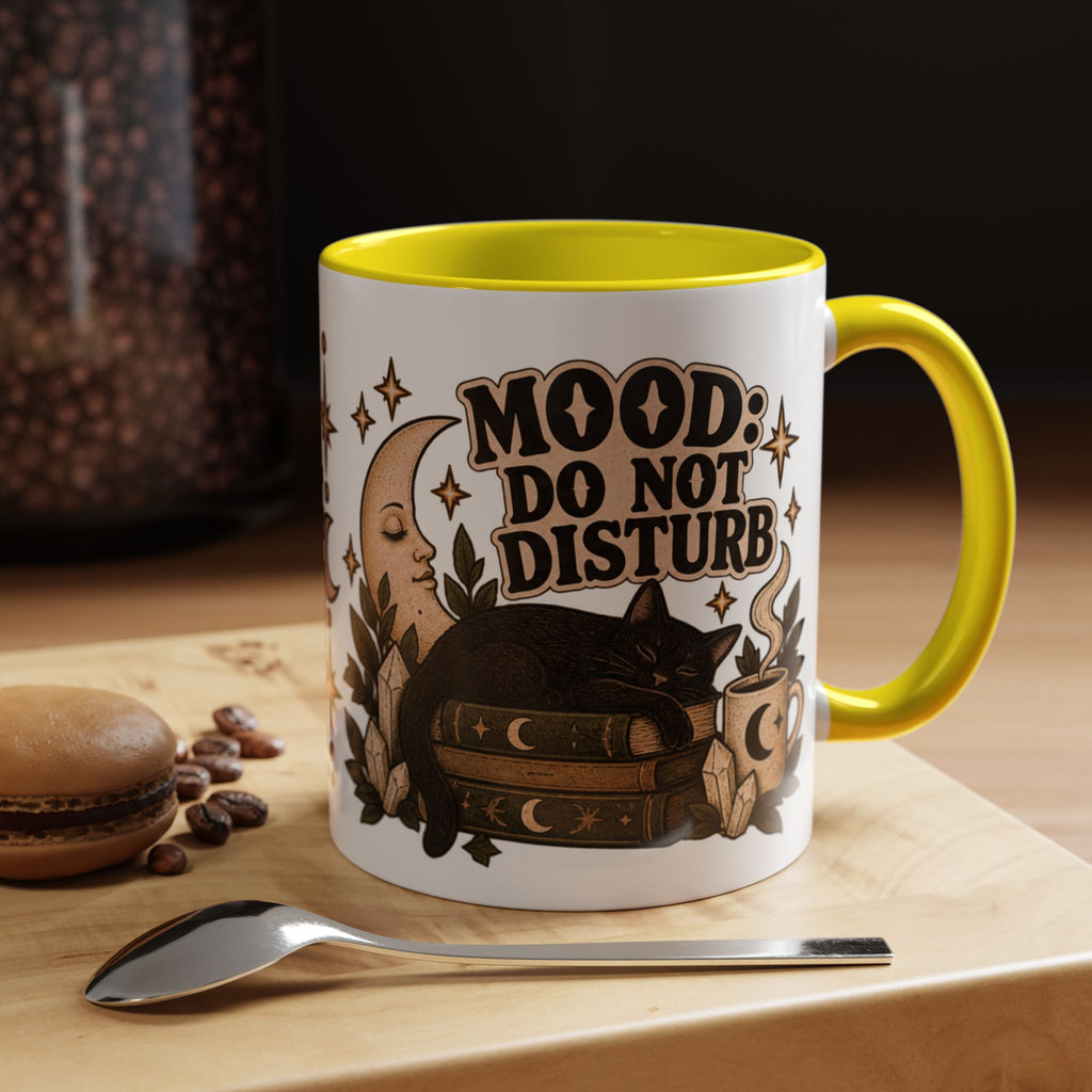 Mood: Do Not Disturb Mug — Sleepy Cat & Moon Ceramic Coffee Mug