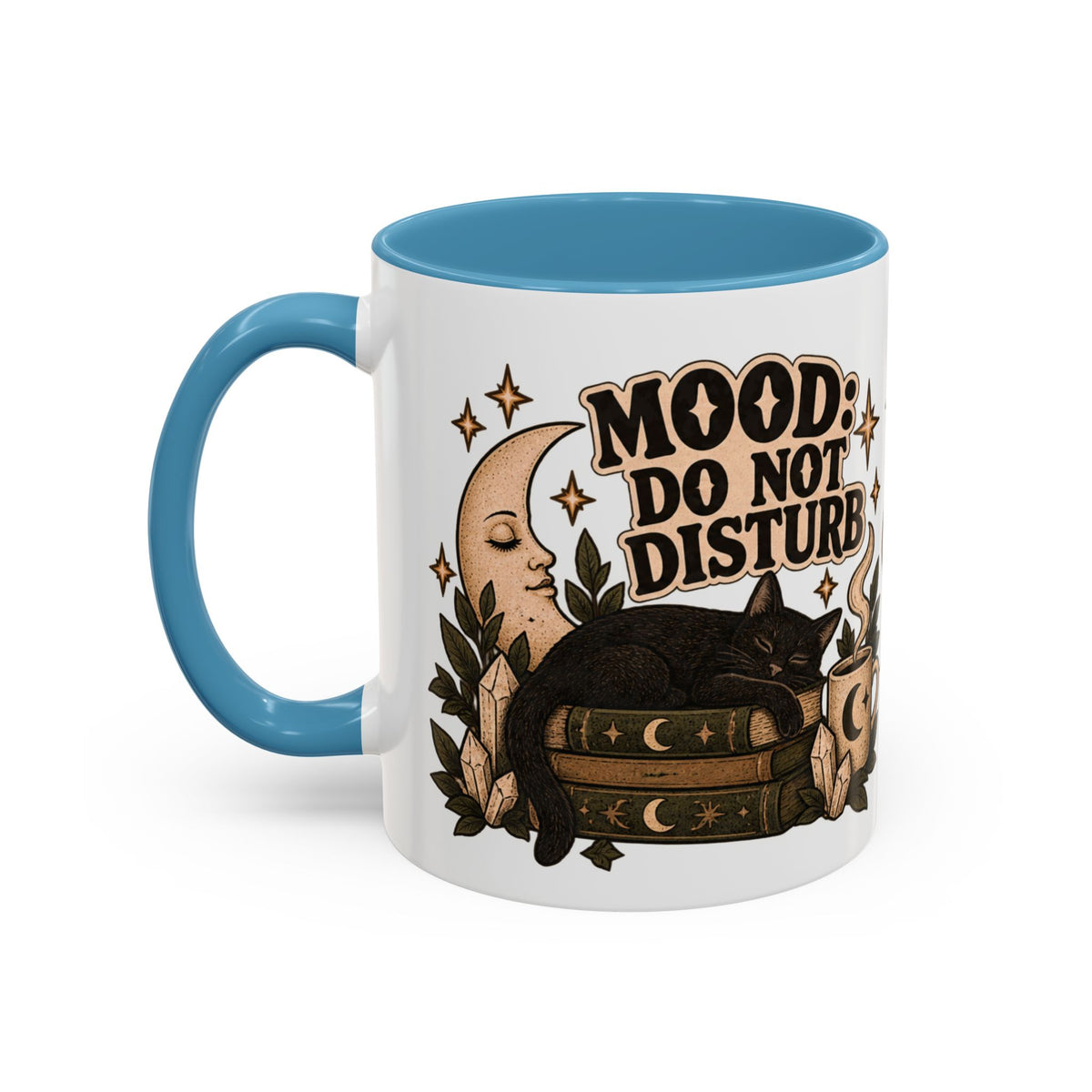 Mood: Do Not Disturb Mug — Sleepy Cat & Moon Ceramic Coffee Mug