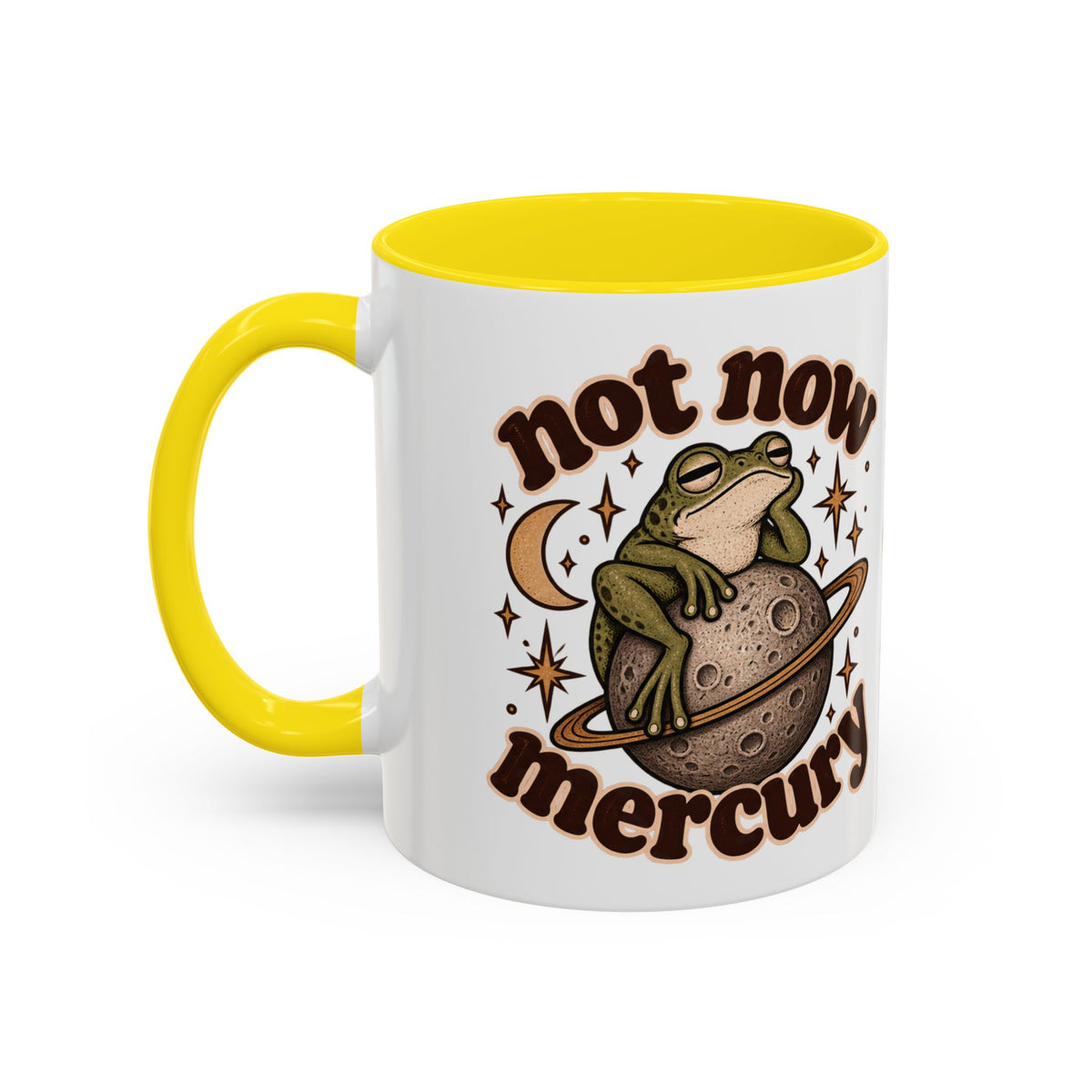 Not Now Mercury Mug — Retro Frog & Planet Ceramic Coffee Mug