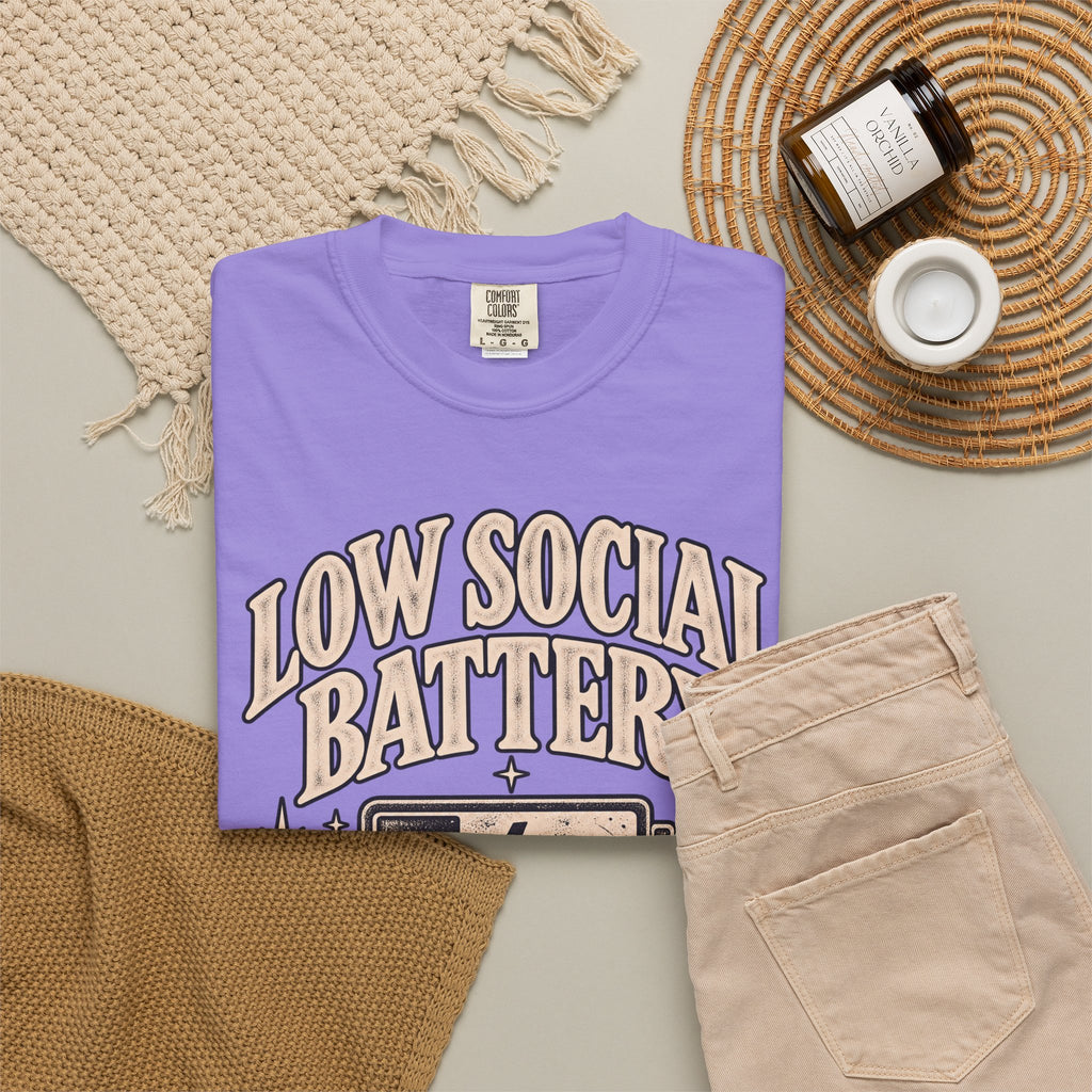 Low Social Battery Tee — Funny Introvert Graphic T-Shirt