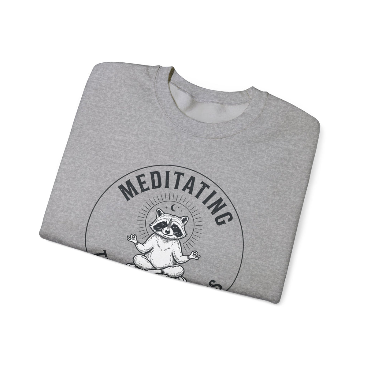 Meditating Raccoon Sweatshirt | Feral Raccoon Aesthetic, Celestial Wilderness