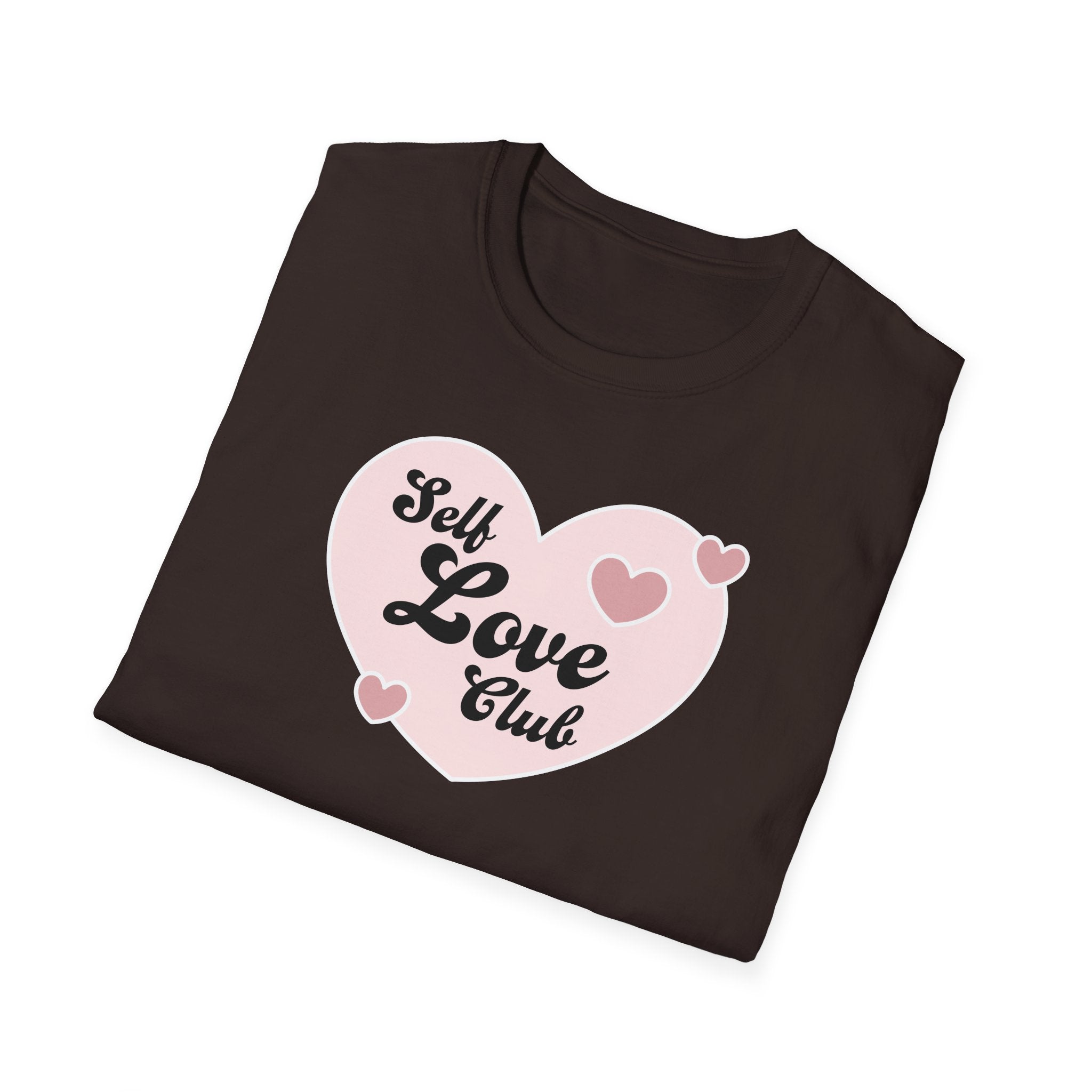 Self Love Club T-Shirt — Pink Heart Graphic Tee for Women & Teens