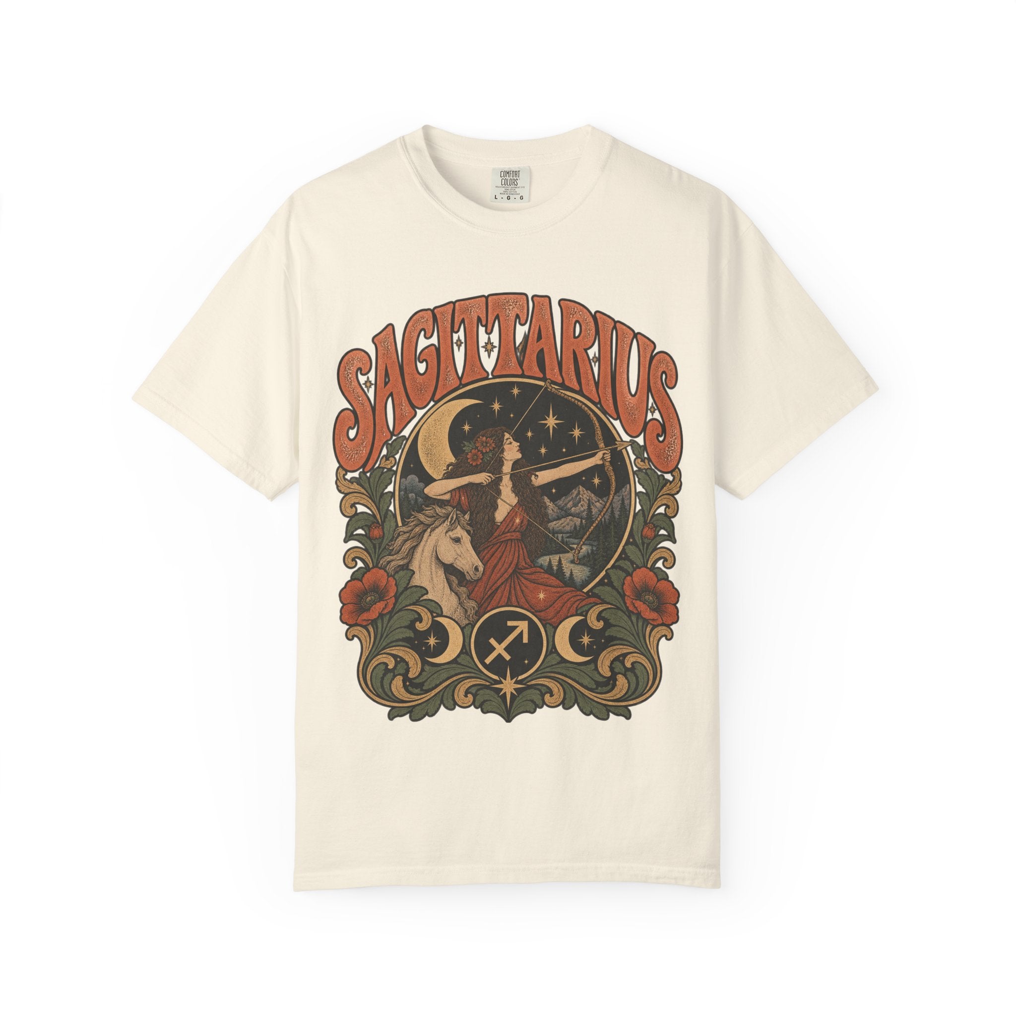 Sagittarius Zodiac T-Shirt — Retro Astrology Archer Design