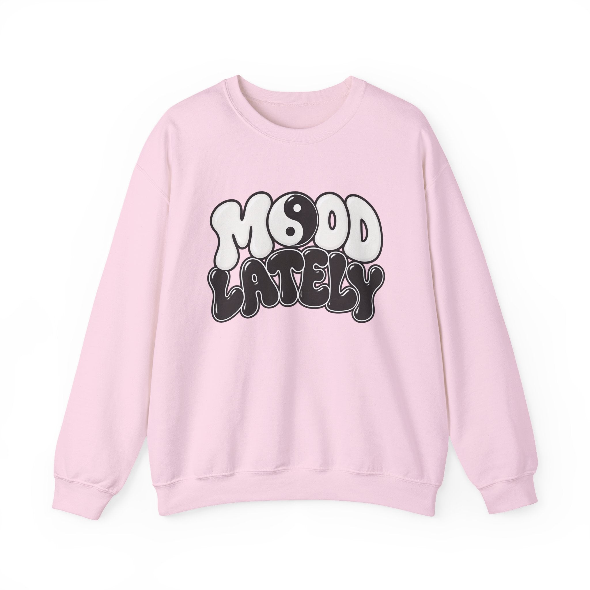 Crewneck Sweatshirt "Mood Lately" Retro Yin Yang Graphic