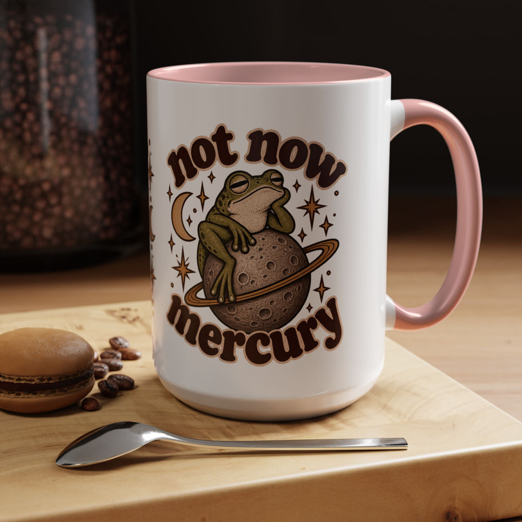 Not Now Mercury Mug — Retro Frog & Planet Ceramic Coffee Mug