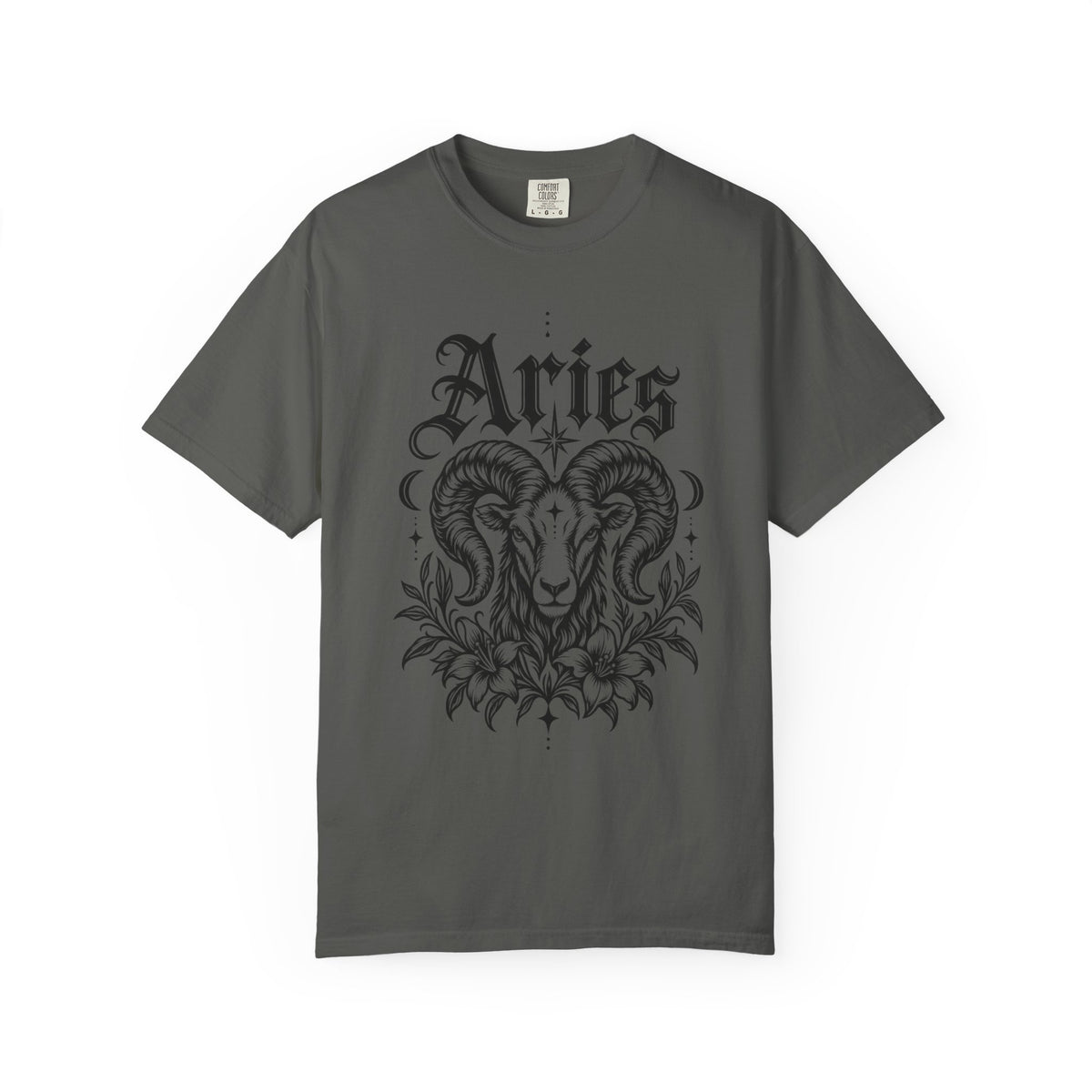 Aries Ram Zodiac Tee — Astrology Garment-Dyed Graphic T-Shirt