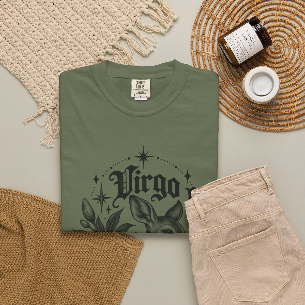 Virgo Zodiac T-Shirt — 'Virgo ' Floral Deer Astrology Tee