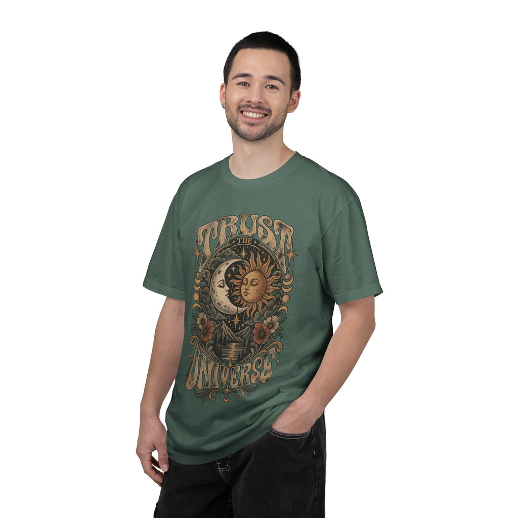 Trust the Universe T-Shirt — Vintage Sun & Moon Graphic