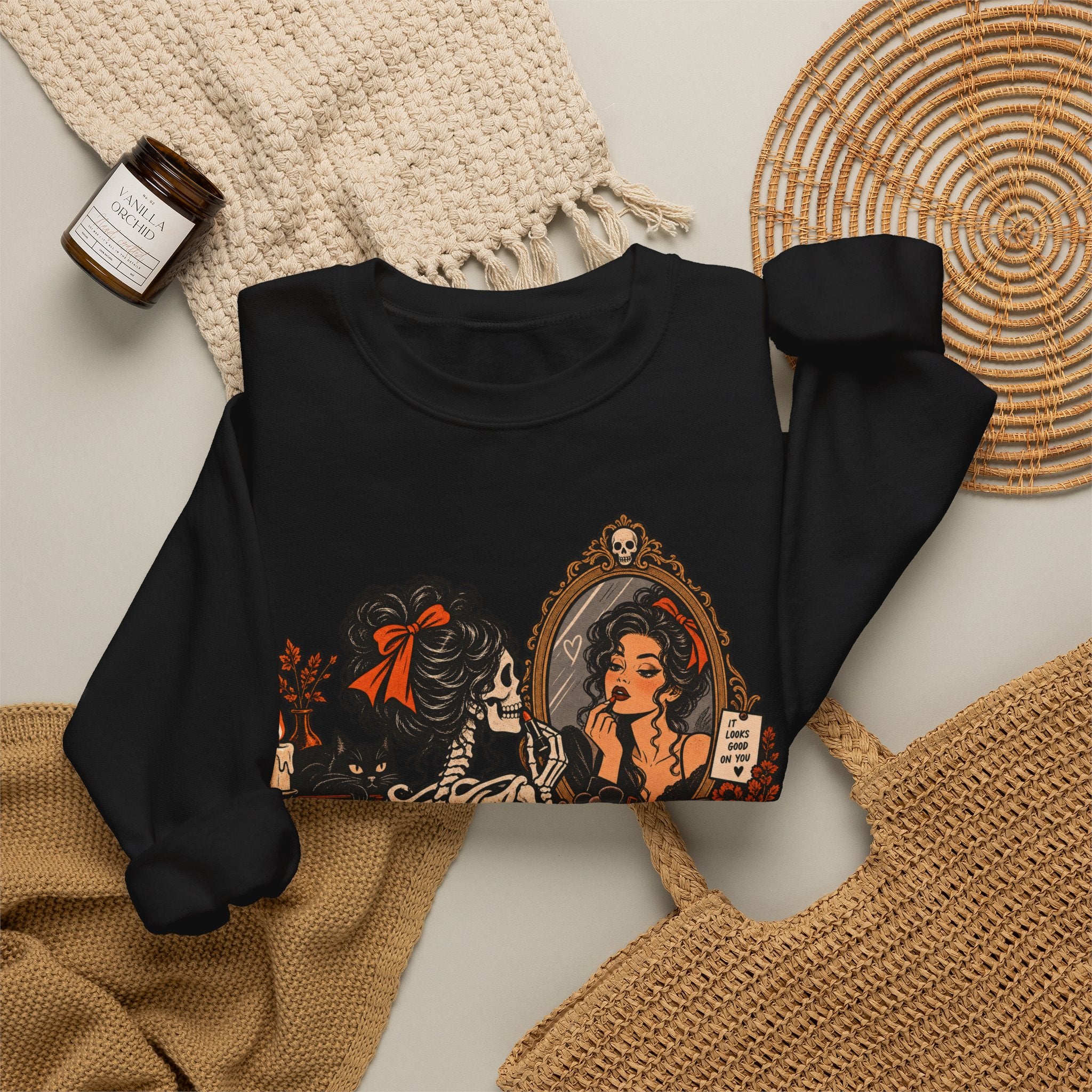 Skeleton Makeup Sweatshirt