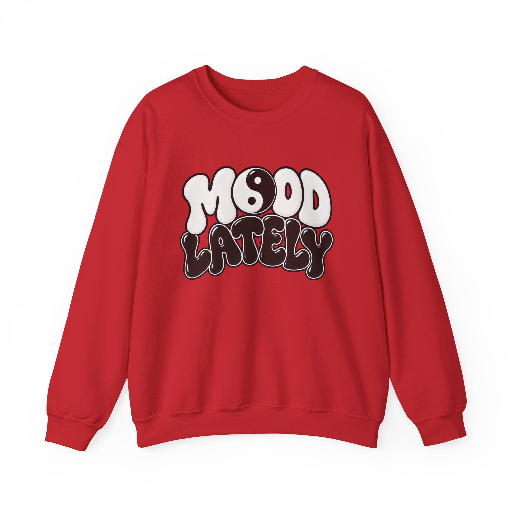 Crewneck Sweatshirt "Mood Lately" Retro Yin Yang Graphic