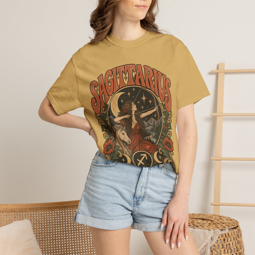 Sagittarius Zodiac T-Shirt — Retro Astrology Archer Design