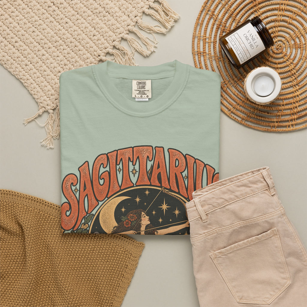Sagittarius Zodiac T-Shirt — Retro Astrology Archer Design