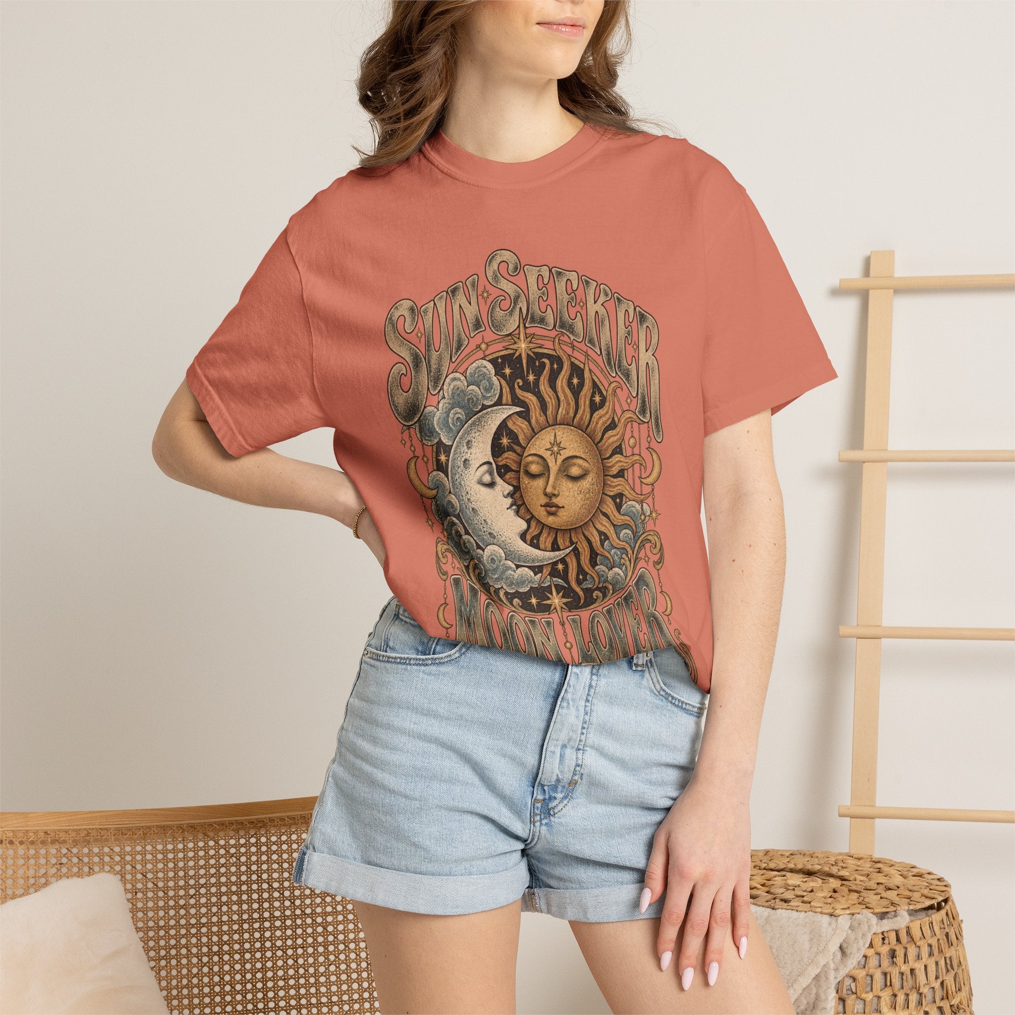 Sunseeker Moonlovers T-Shirt — Vintage Sun & Moon Graphic Tee
