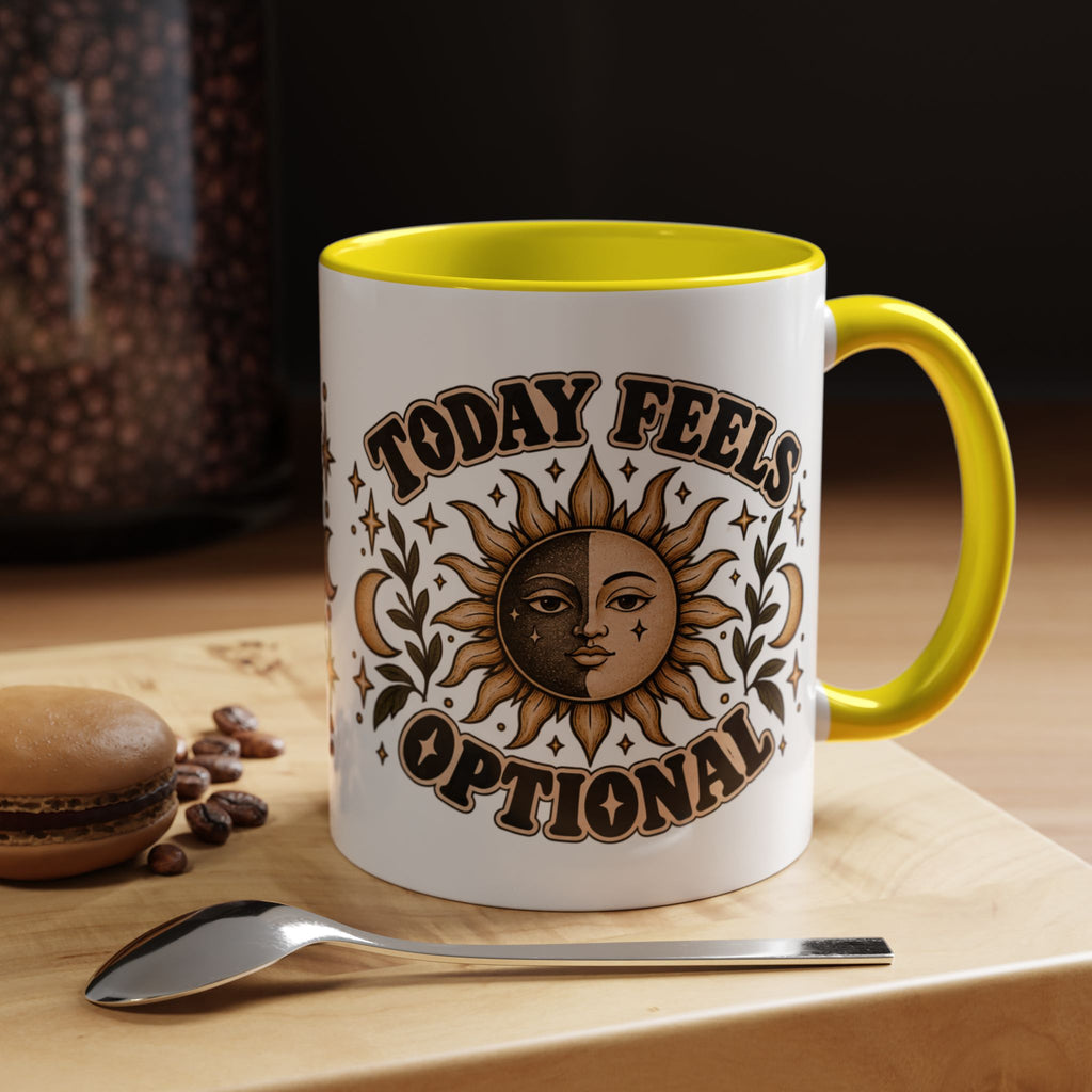 Today Feels Optional Mug — Vintage Sun & Moon Ceramic Coffee Mug