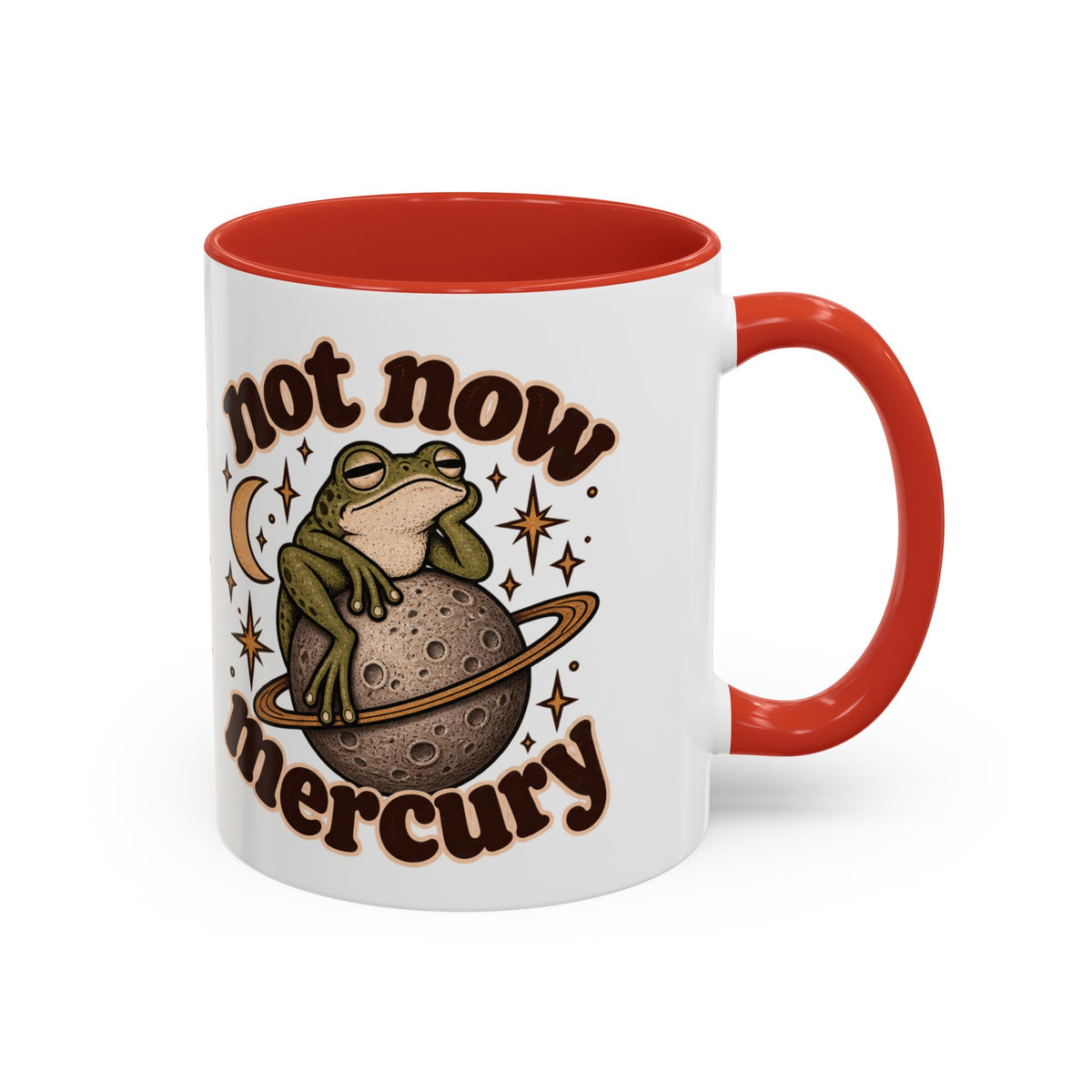 Not Now Mercury Mug — Retro Frog & Planet Ceramic Coffee Mug