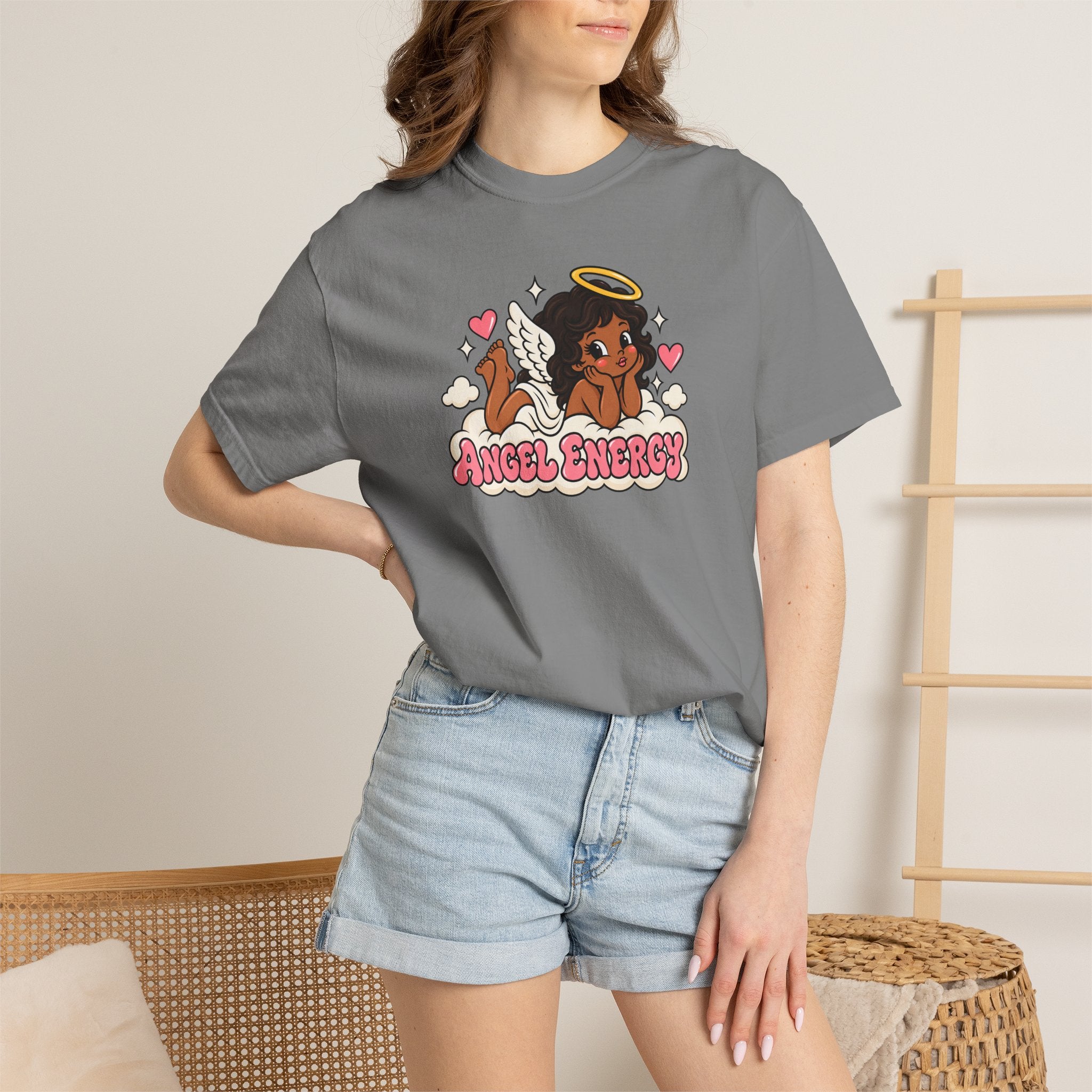 Angel Energy T-Shirt — Cute Retro Angel Graphic Tee