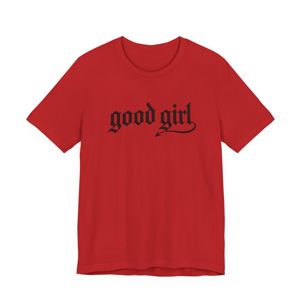 Good Girl Graphic Tee — Vintage Script White T-Shirt