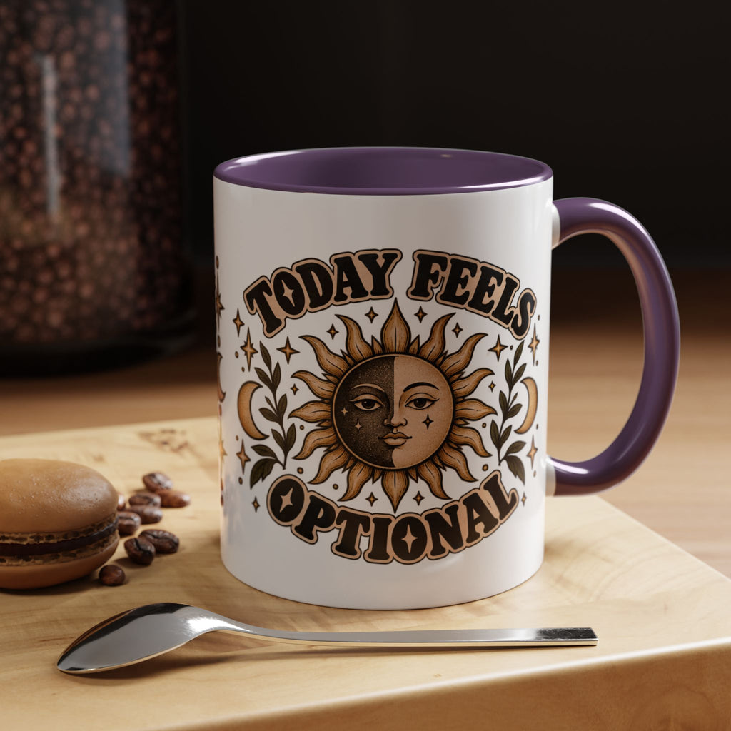 Today Feels Optional Mug — Vintage Sun & Moon Ceramic Coffee Mug