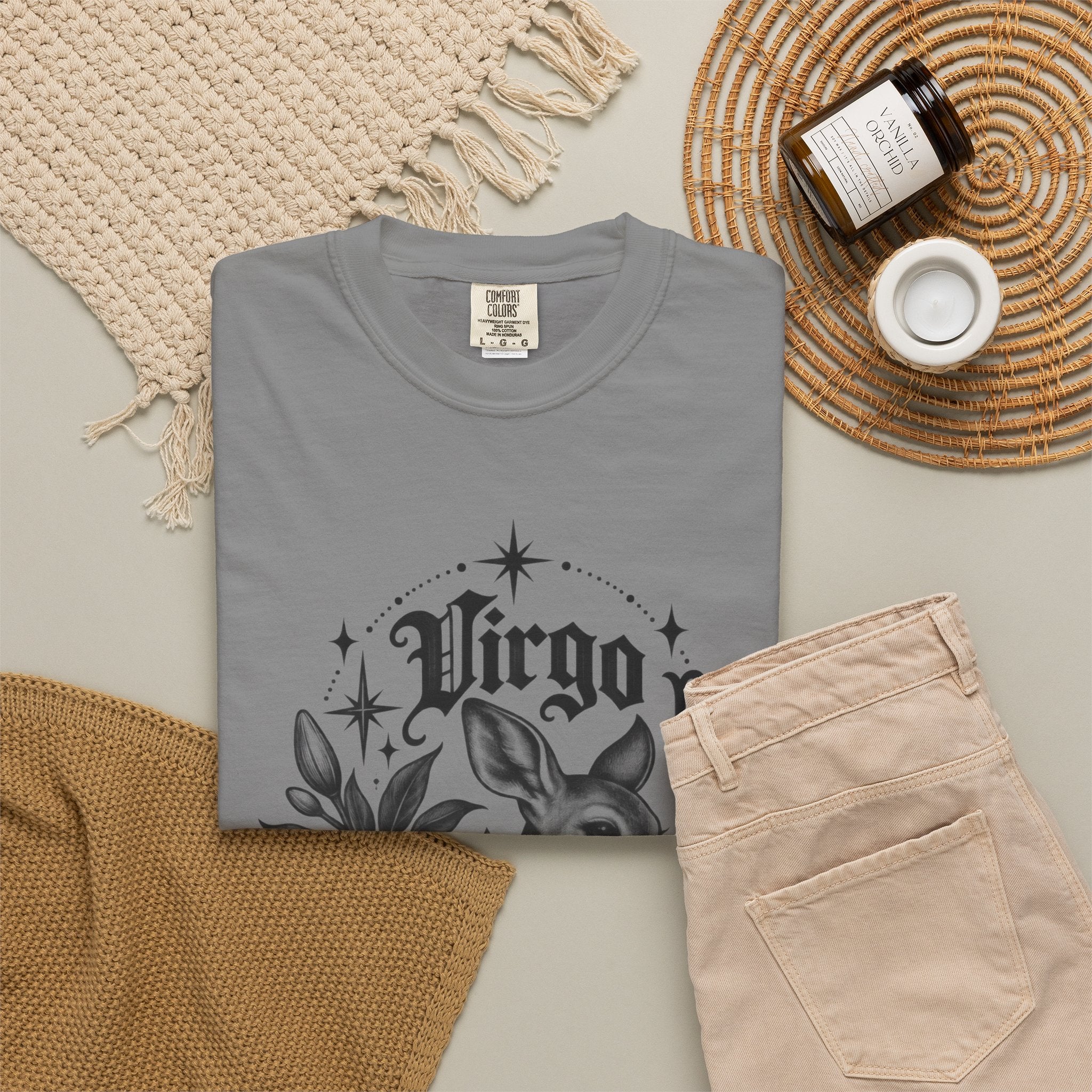 Virgo Zodiac T-Shirt — 'Virgo ' Floral Deer Astrology Tee