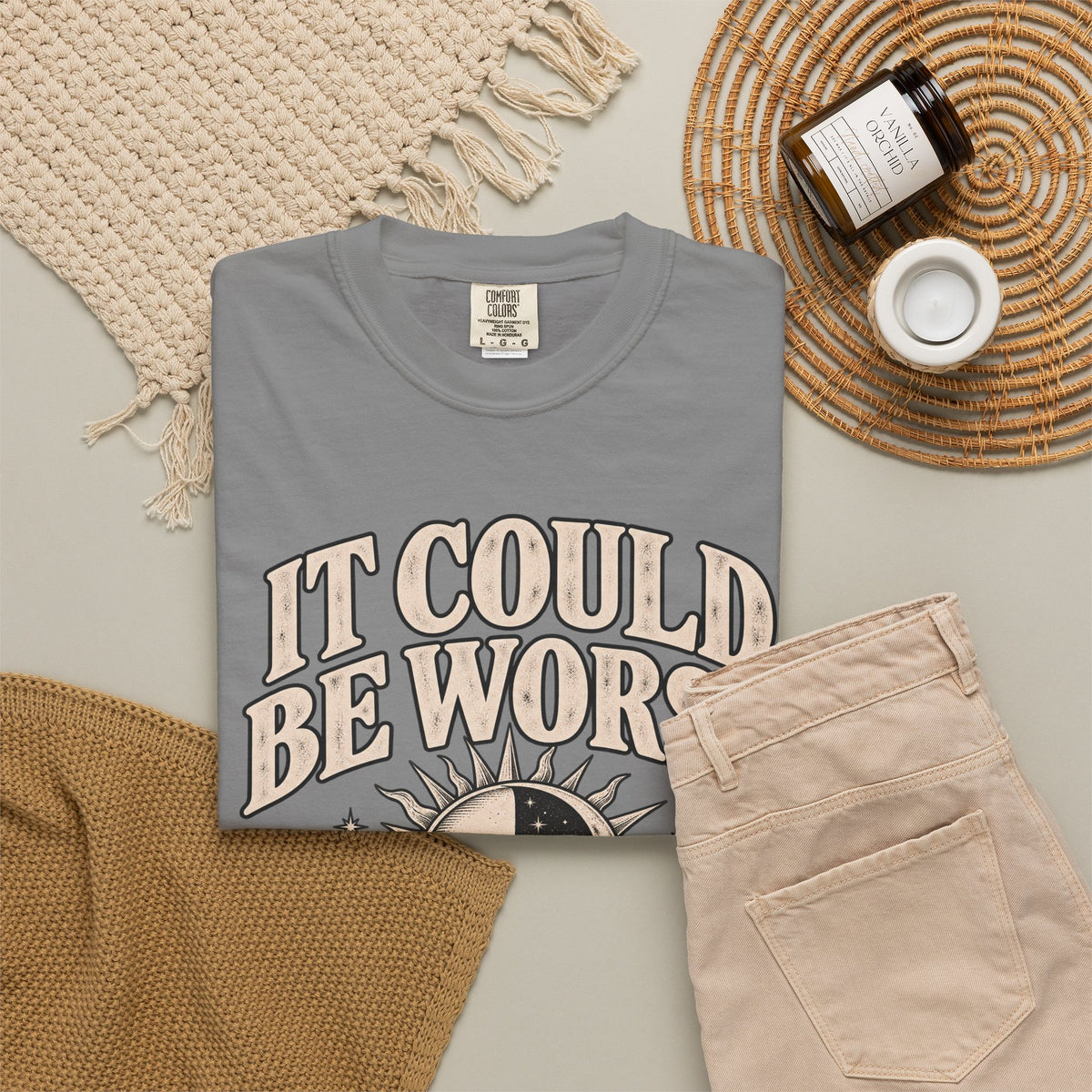 It Could Be Worse Tee — Vintage Sun & Moon Graphic T-Shirt