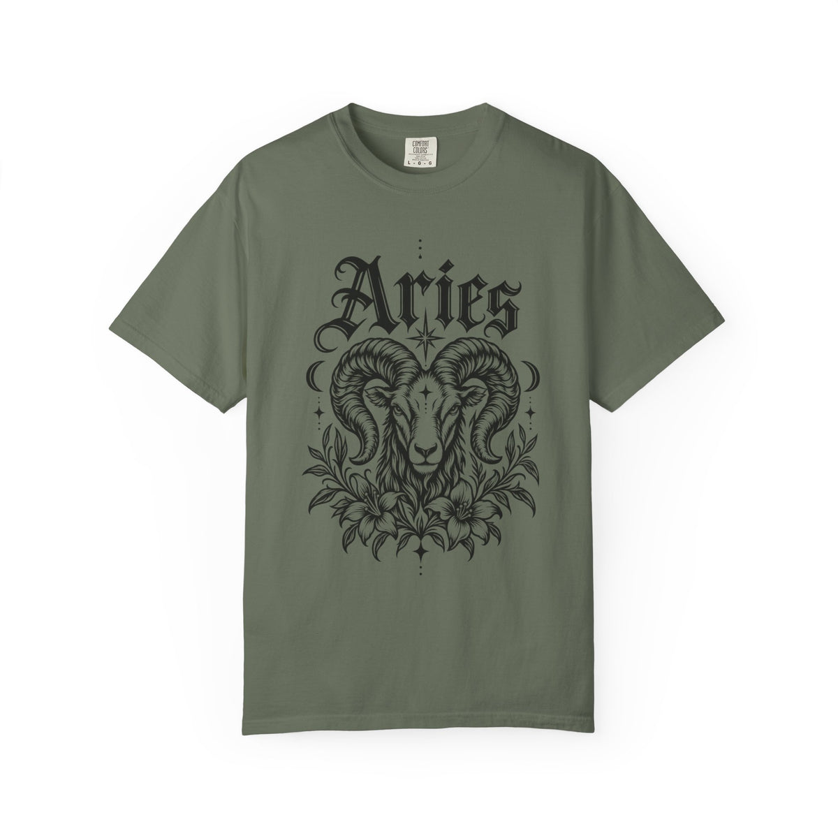 Aries Ram Zodiac Tee — Astrology Garment-Dyed Graphic T-Shirt