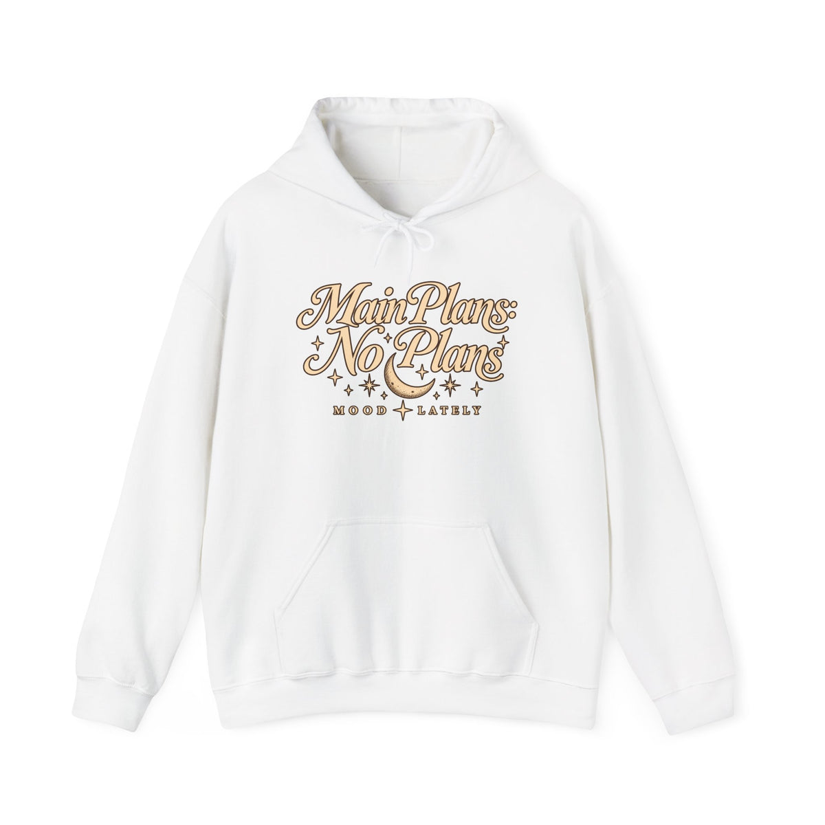 Main Plans No Plans Hoodie — Cozy Retro Graphic Pullover