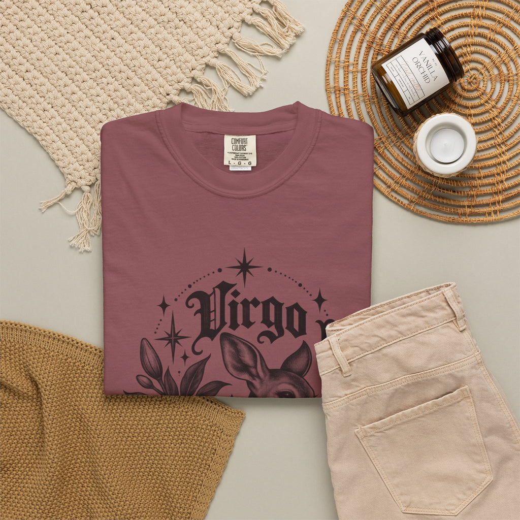Virgo Zodiac T-Shirt — 'Virgo ' Floral Deer Astrology Tee
