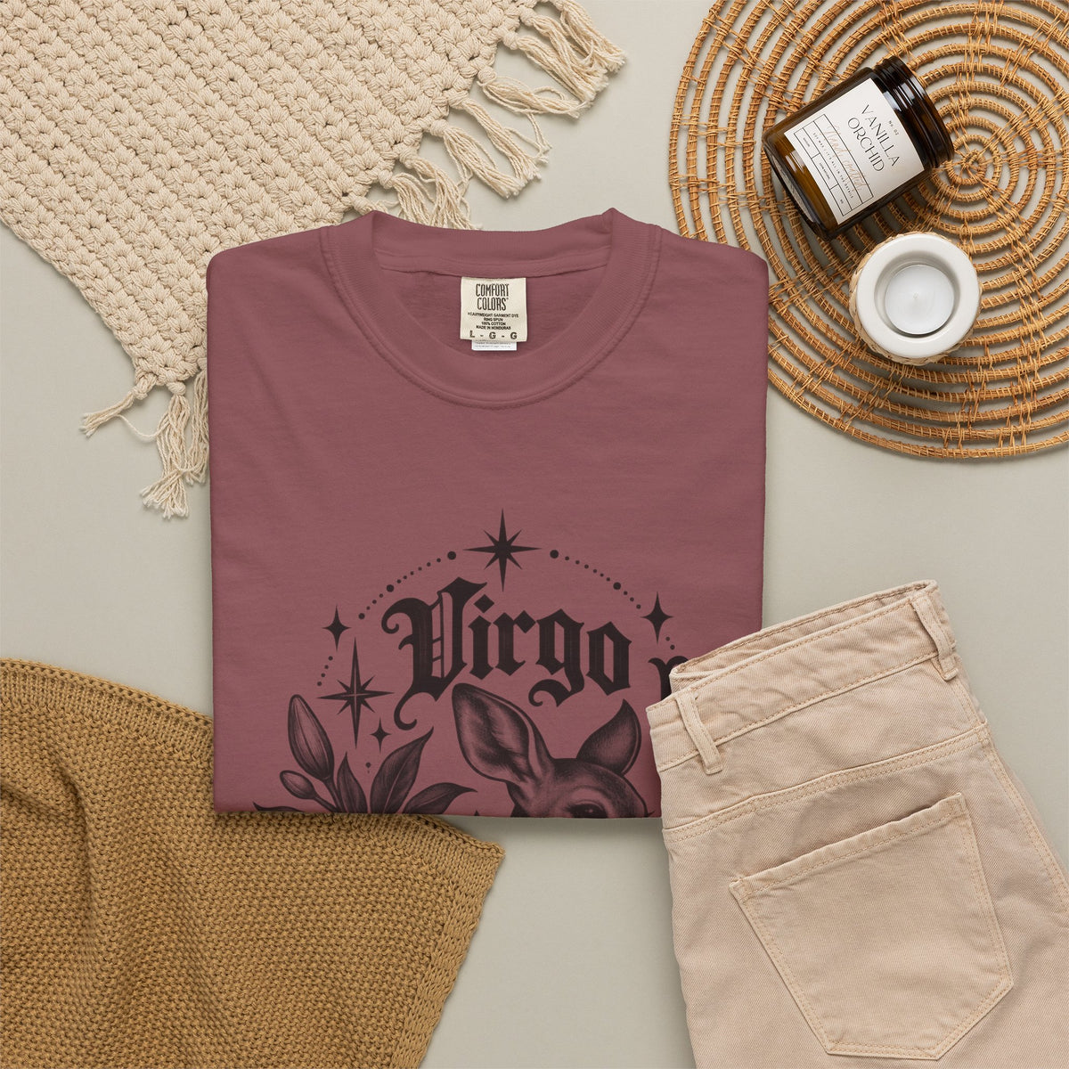 Virgo Zodiac T-Shirt — 'Virgo ' Floral Deer Astrology Tee