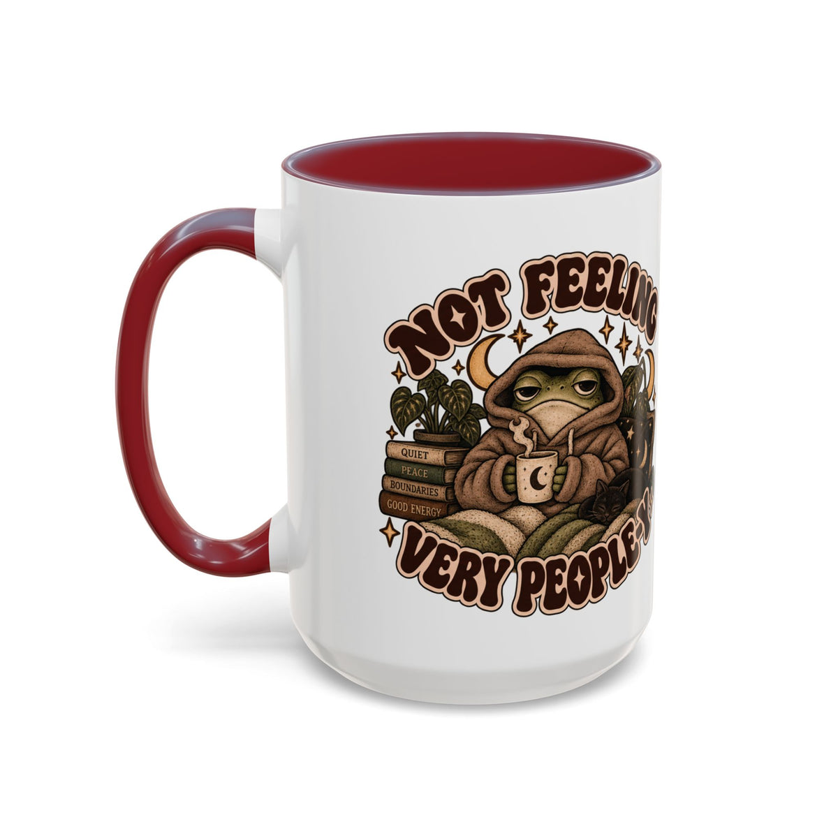 Not Feeling Very Peopley Mug — Cozy Frog Introvert Ceramic Coffee Mug