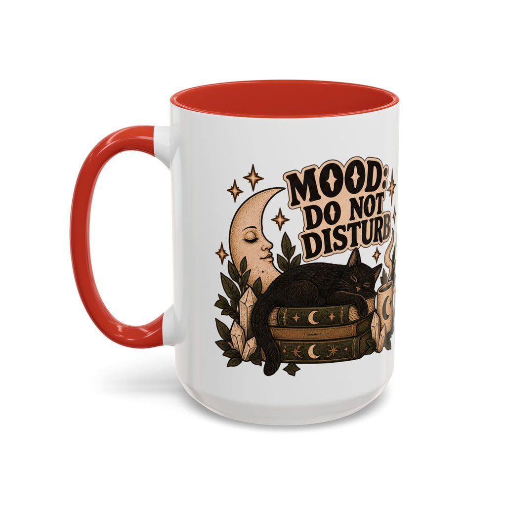 Mood: Do Not Disturb Mug — Sleepy Cat & Moon Ceramic Coffee Mug
